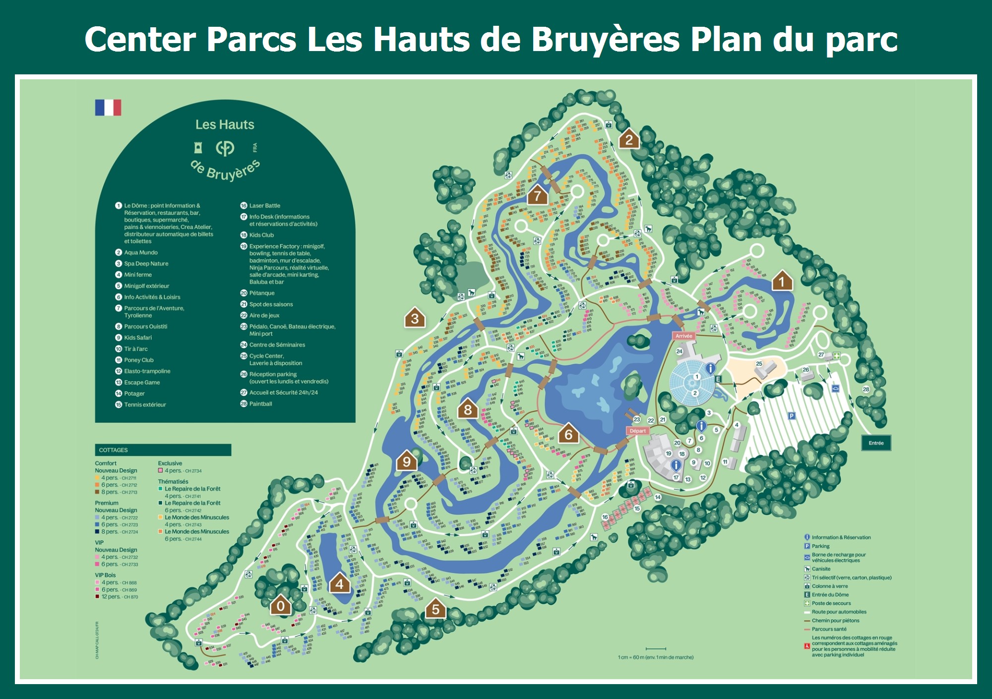 // Le plan de Center Parcs Les Hauts de Bruyères ParkExplorer