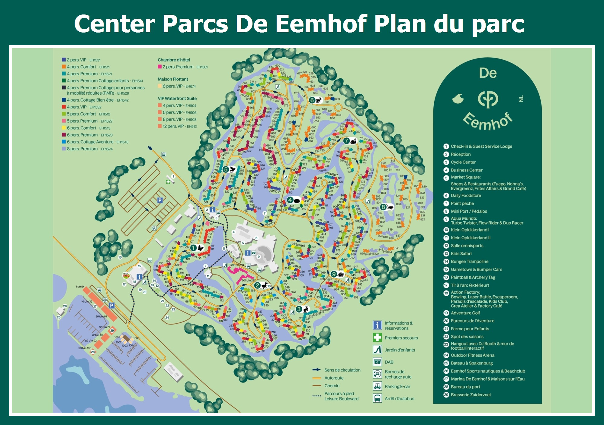 // Le plan de Center Parcs De Eemhof | ParkExplorer // Le plan de Center Parcs De Eemhof | ParkExplorer