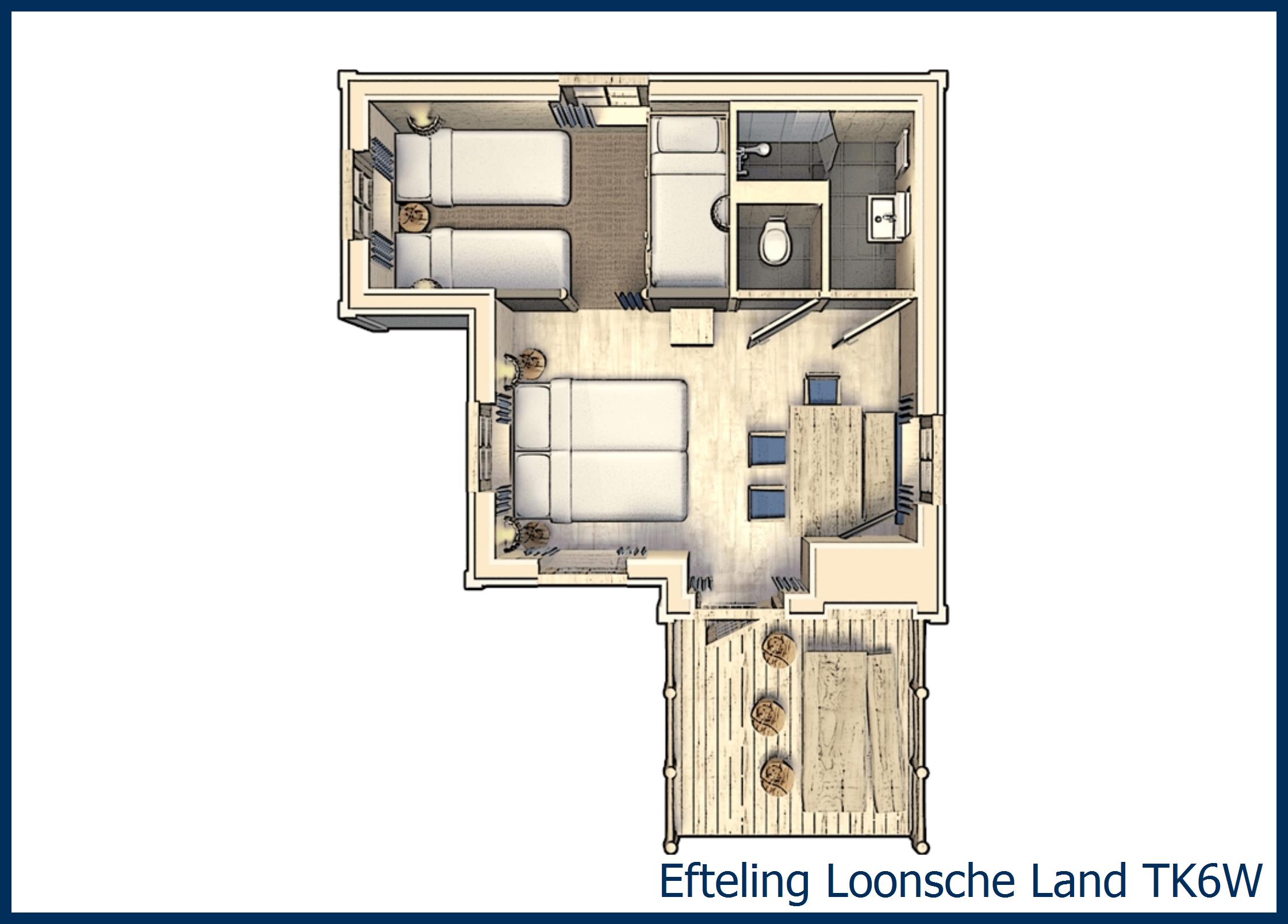 Chambre thématique Lac 6 personnes TK6W à Loonsche Land