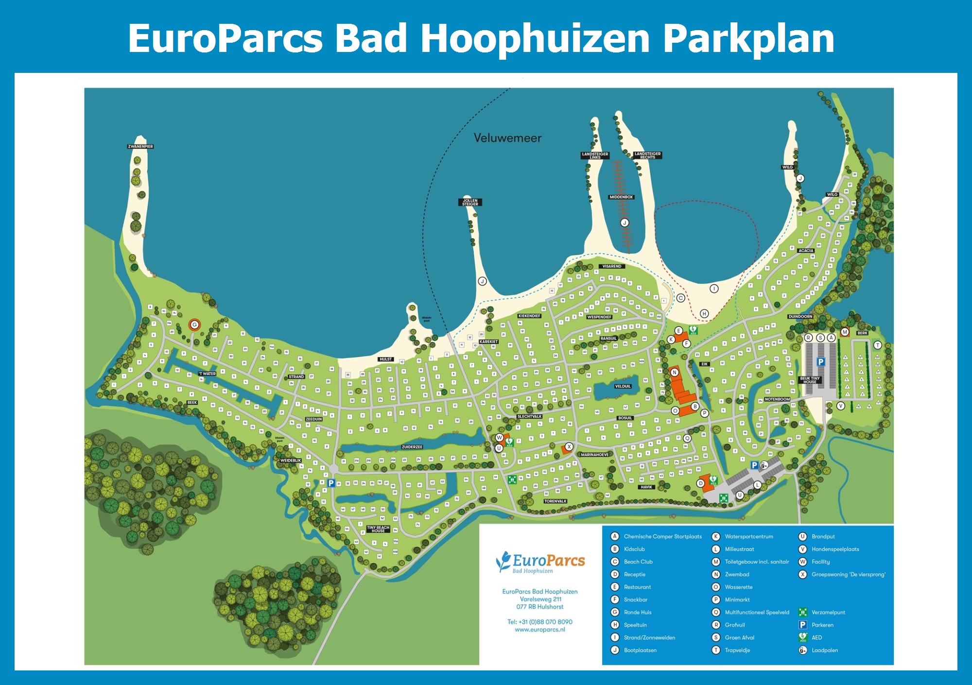 Karte und Lageplan EuroParcs Bad Hoophuizen