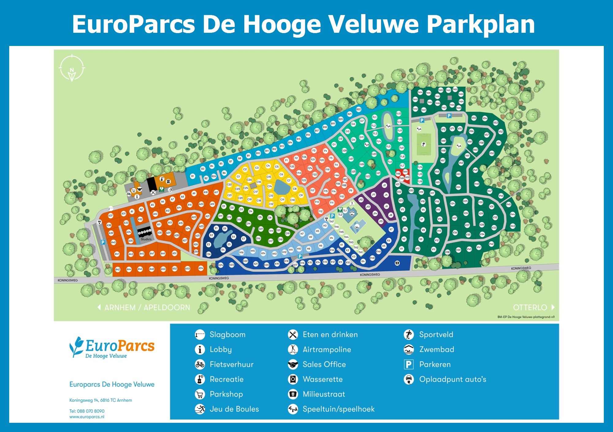Karte und Lageplan EuroParcs De Hooge Veluwe