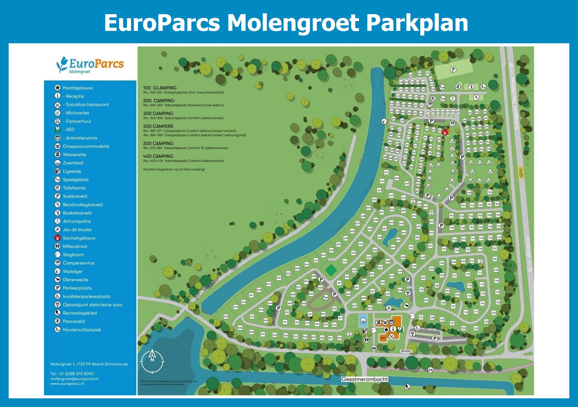 Karte und Lageplan EuroParcs Molengroet