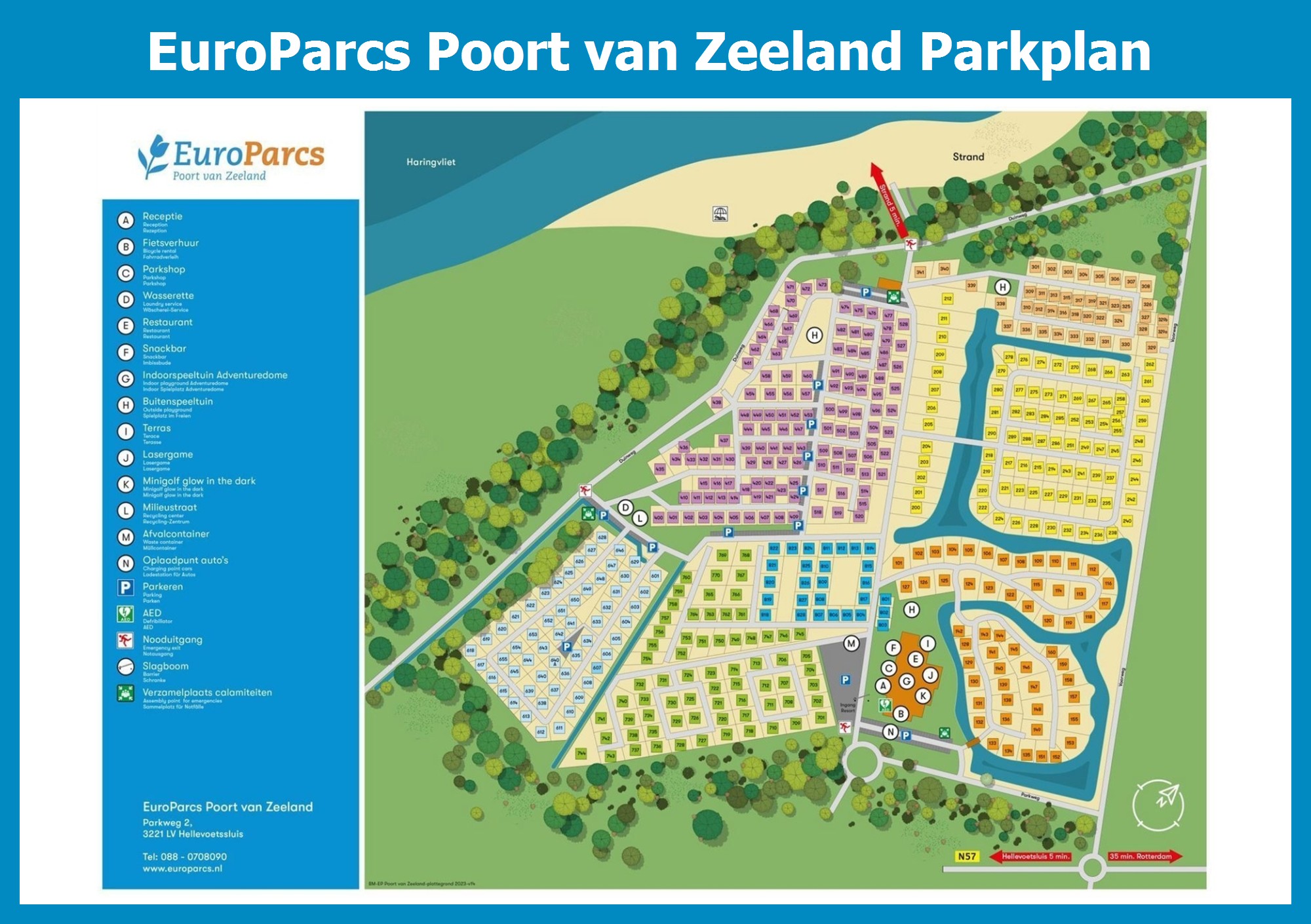 Karte und Lageplan EuroParcs Poort van Zeeland