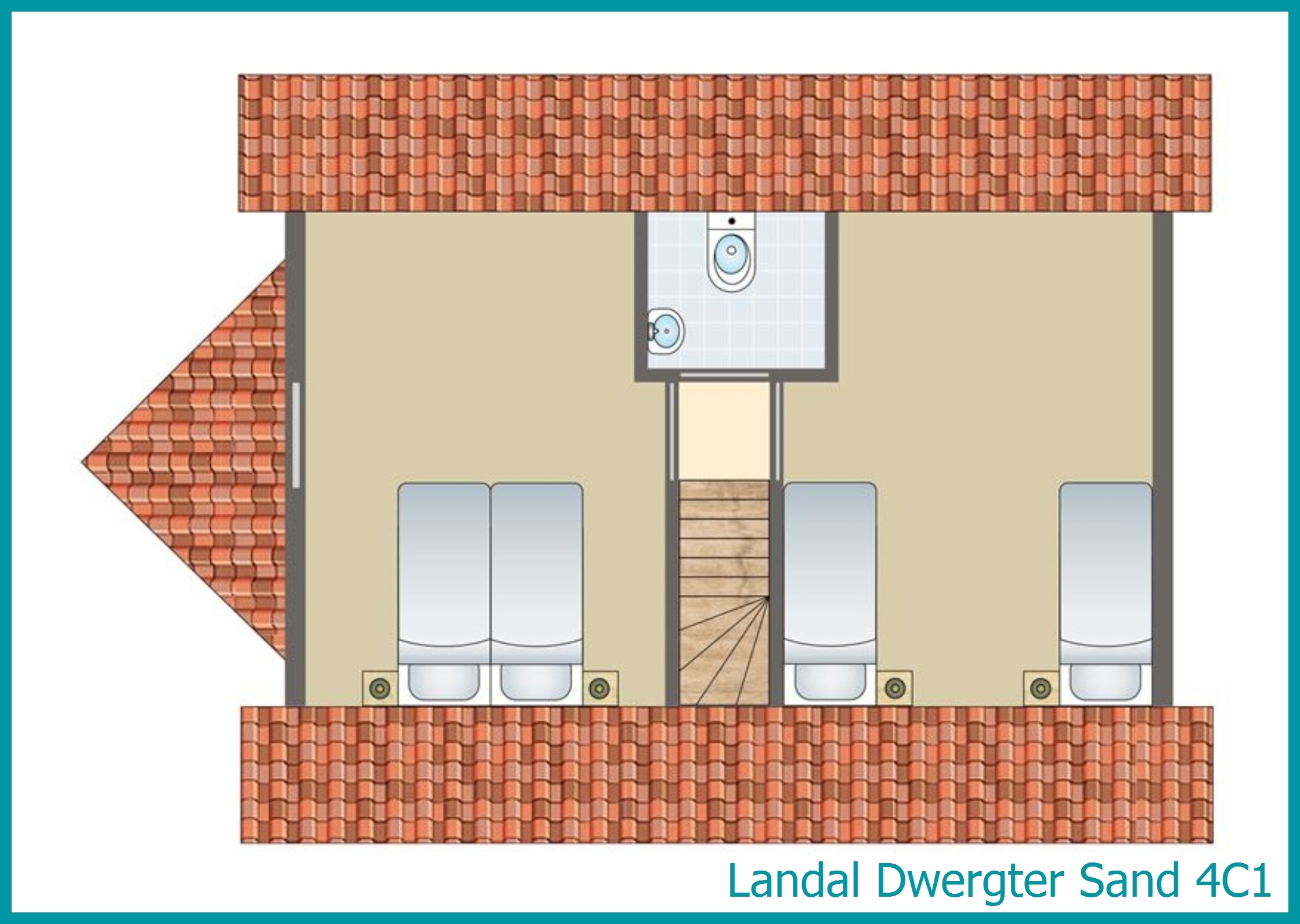 4-Personen-Ferienhaus 4C1 in Dwergter Sand