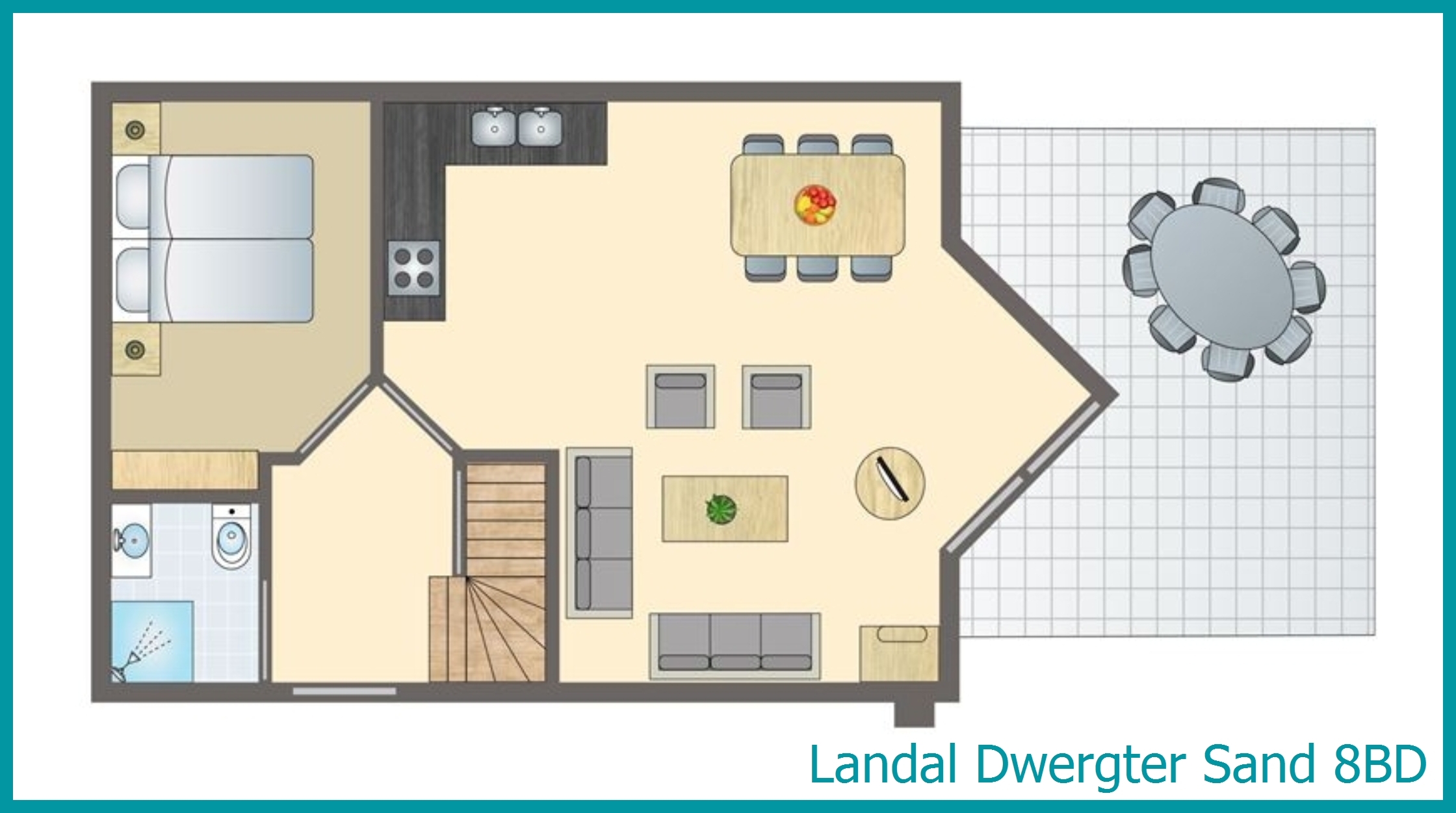 8-Personen-Hunde-Ferienhaus 8BD in Dwergter Sand