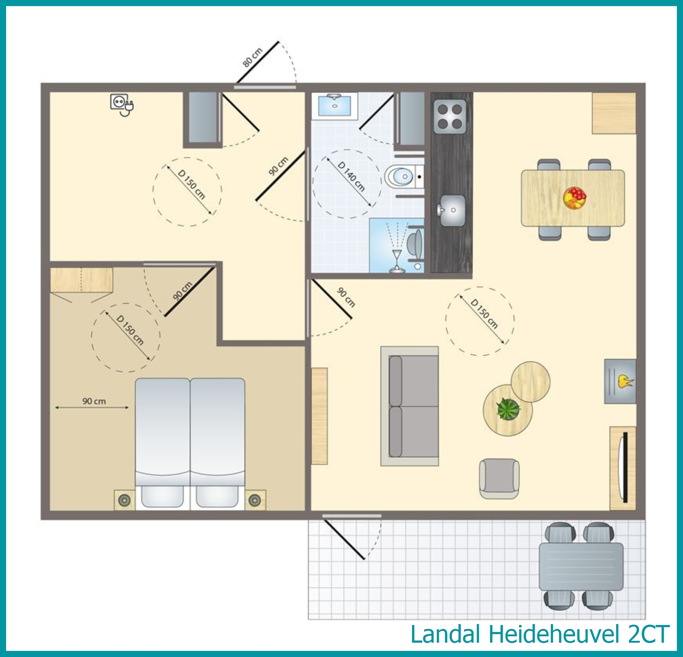 2-Personen-Ferienhaus 2CT in Heideheuvel