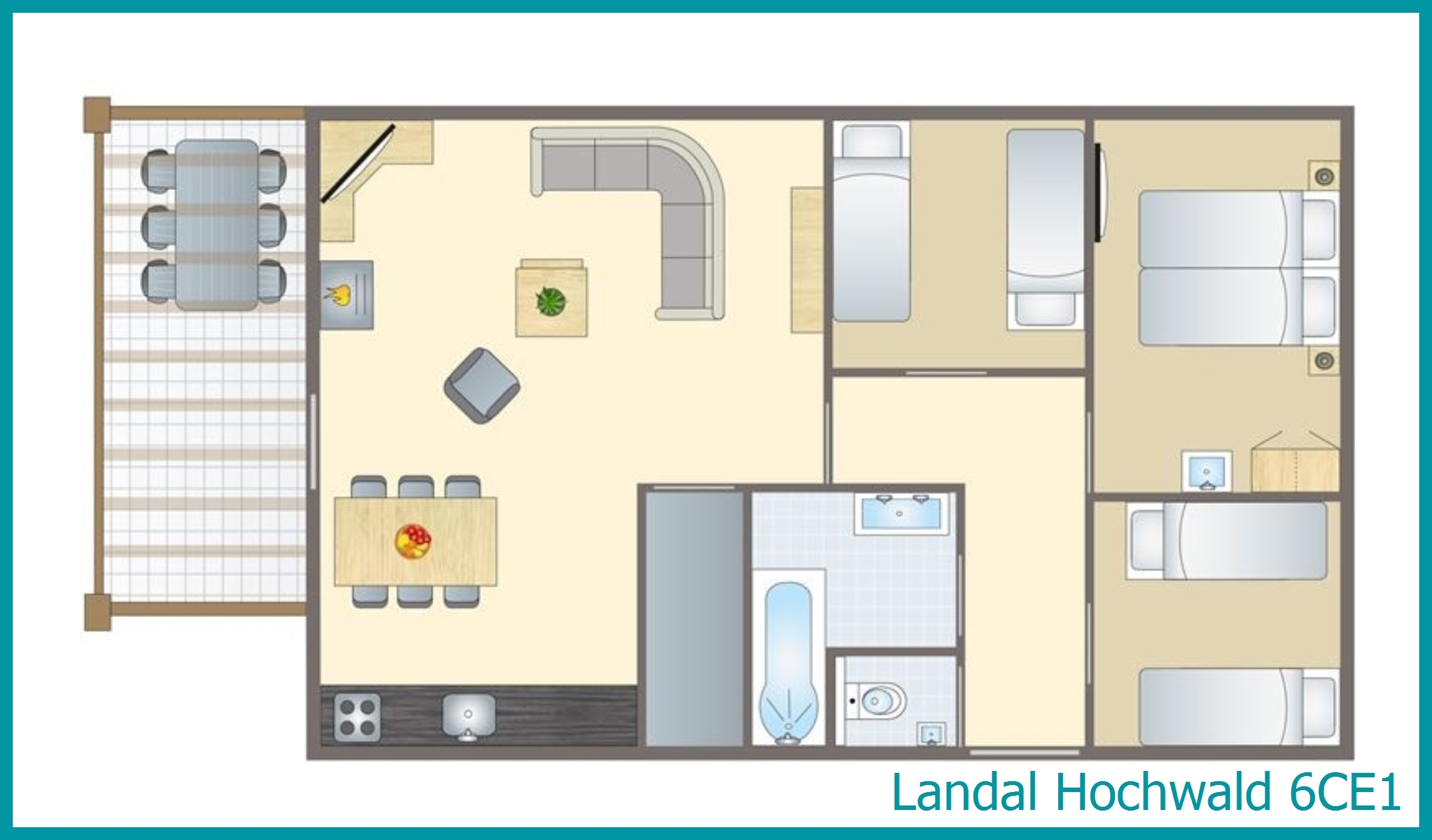 bungalow 6 personnes 6CE1 à Hochwald