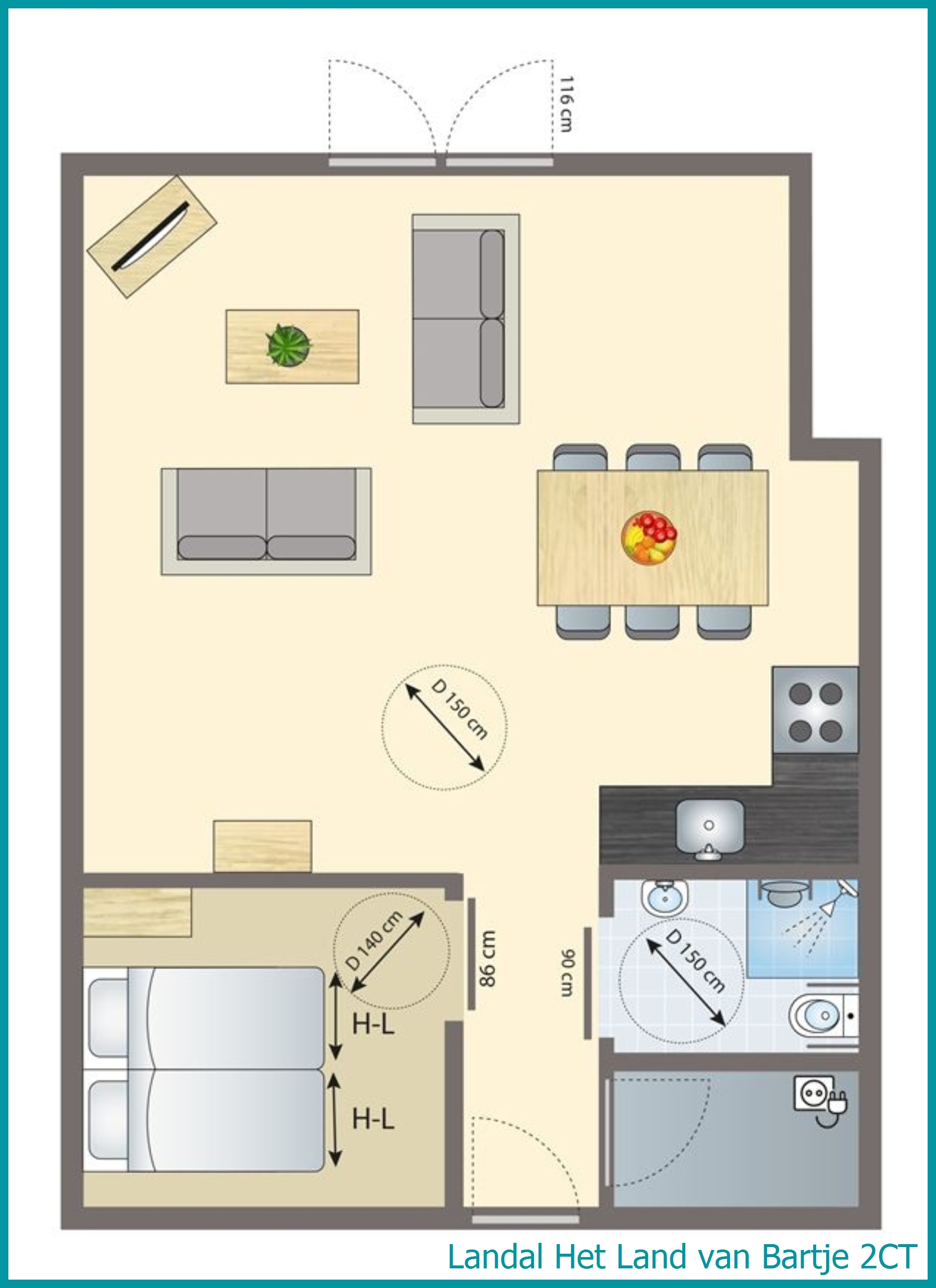 2-Personen-Ferienhaus 2CT in Het Land van Bartje