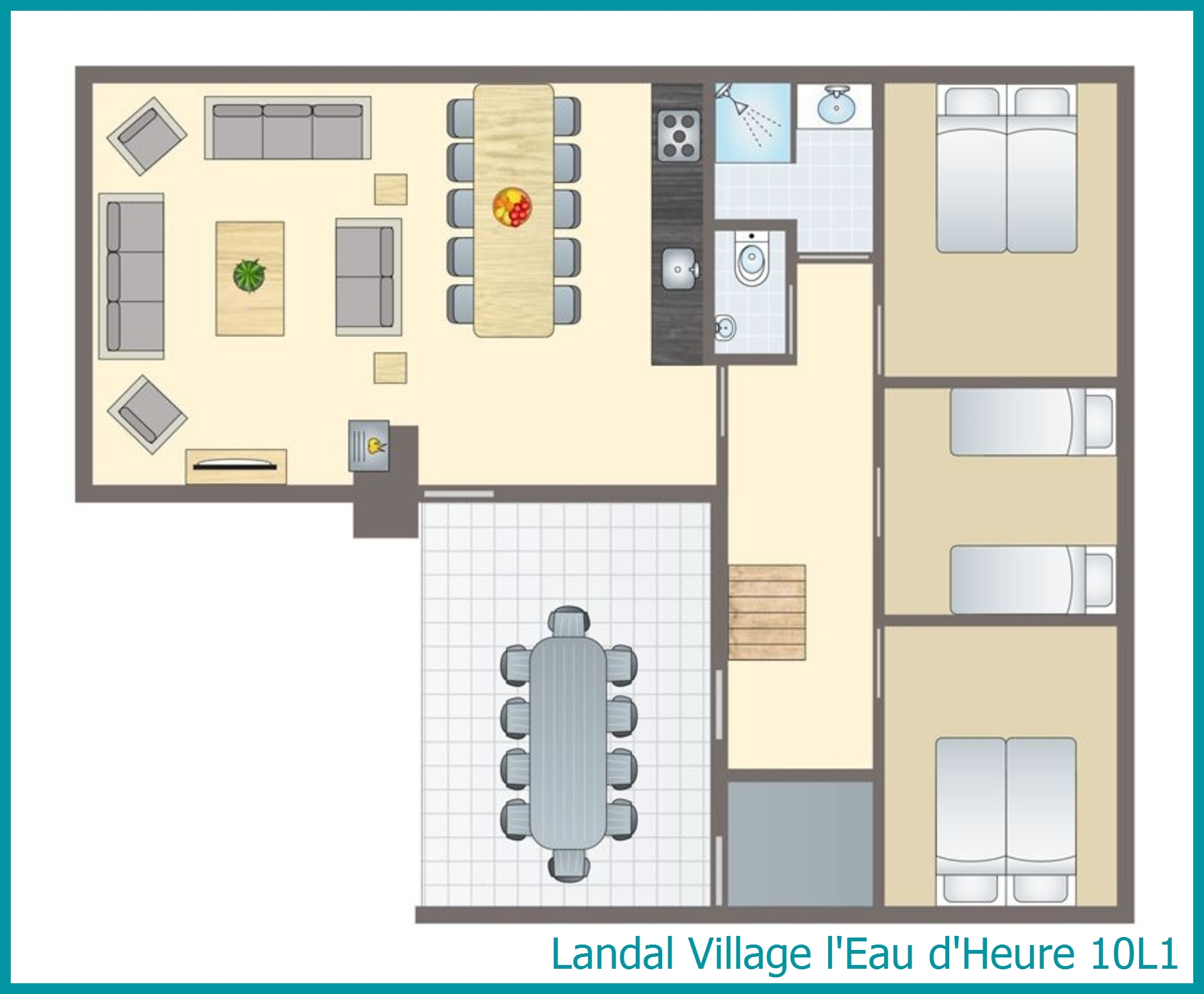 bungalow 10 personnes 10L1 à Village l'Eau d'Heure
