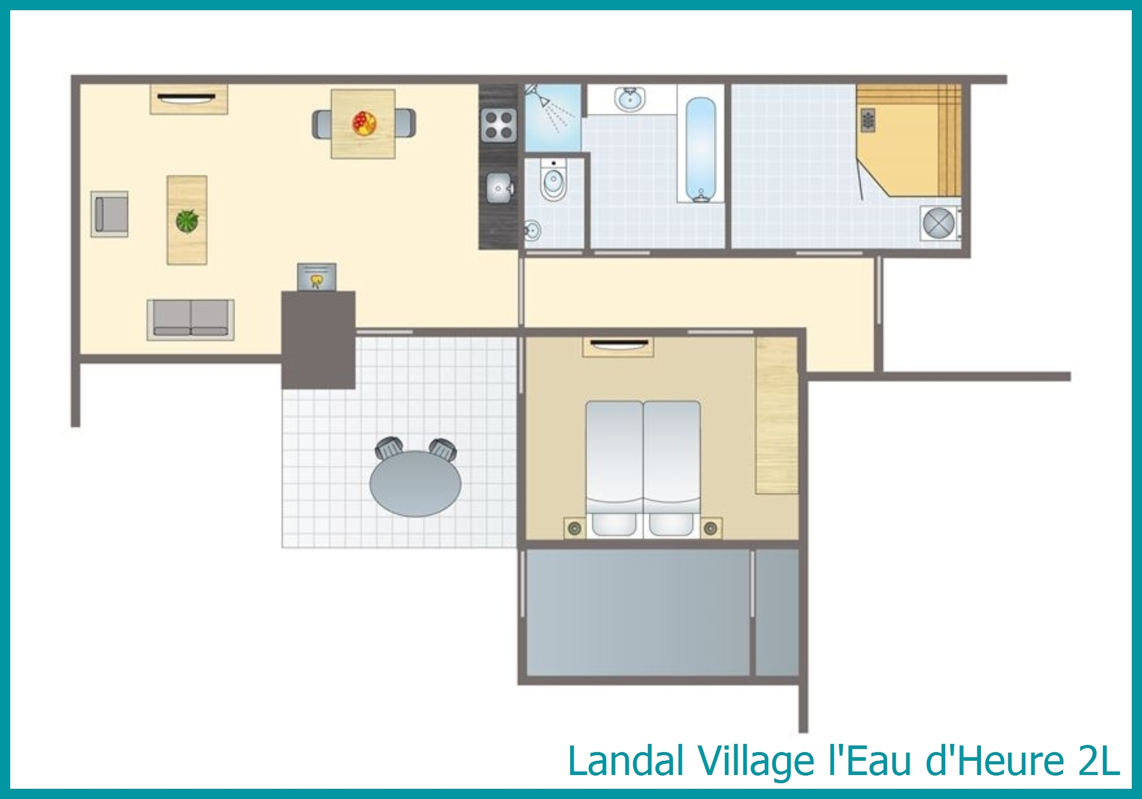 bungalow 2 personnes 2L à Village l'Eau d'Heure