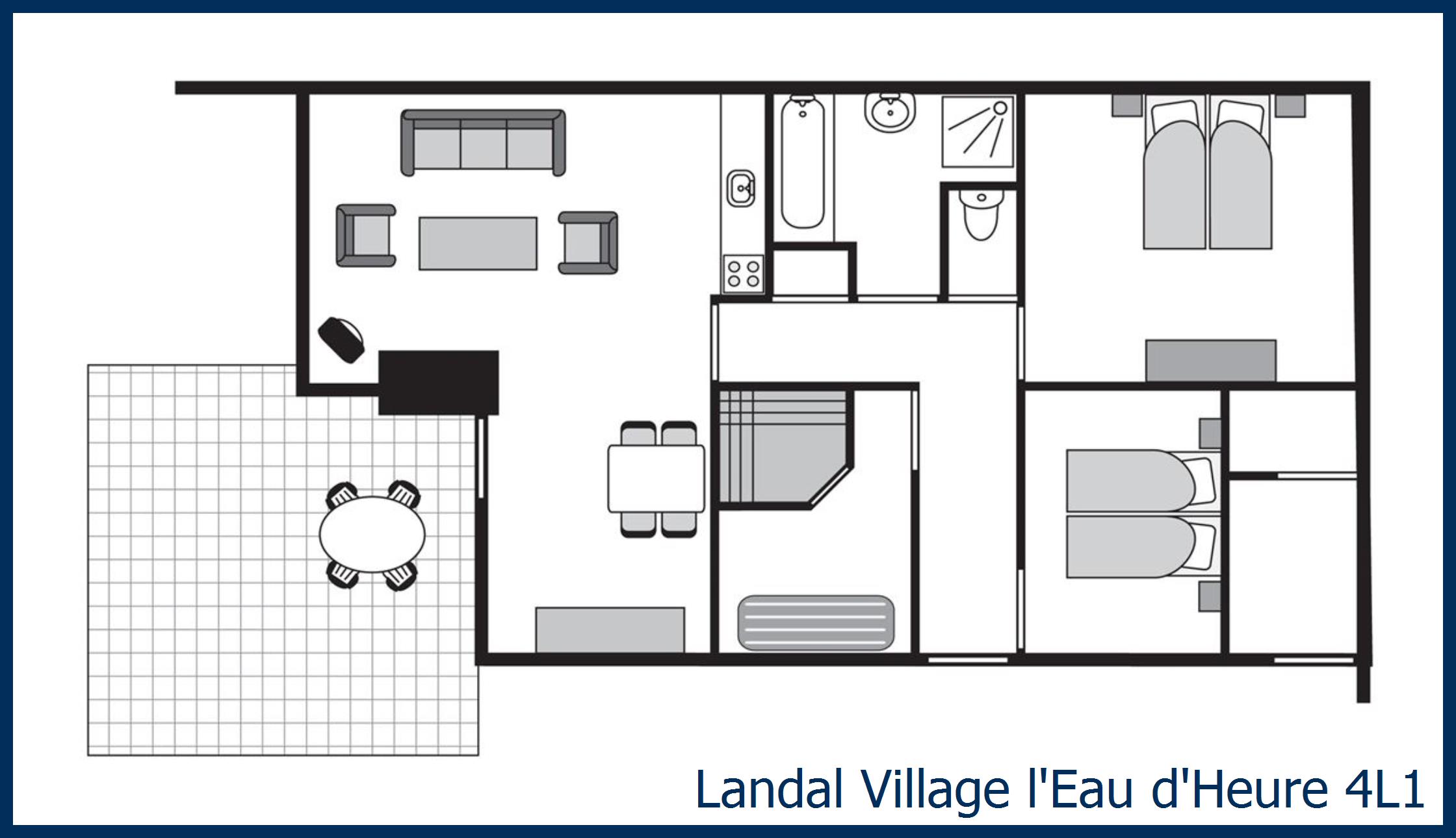 Bungalow 4L1 à Village l'Eau d'Heure