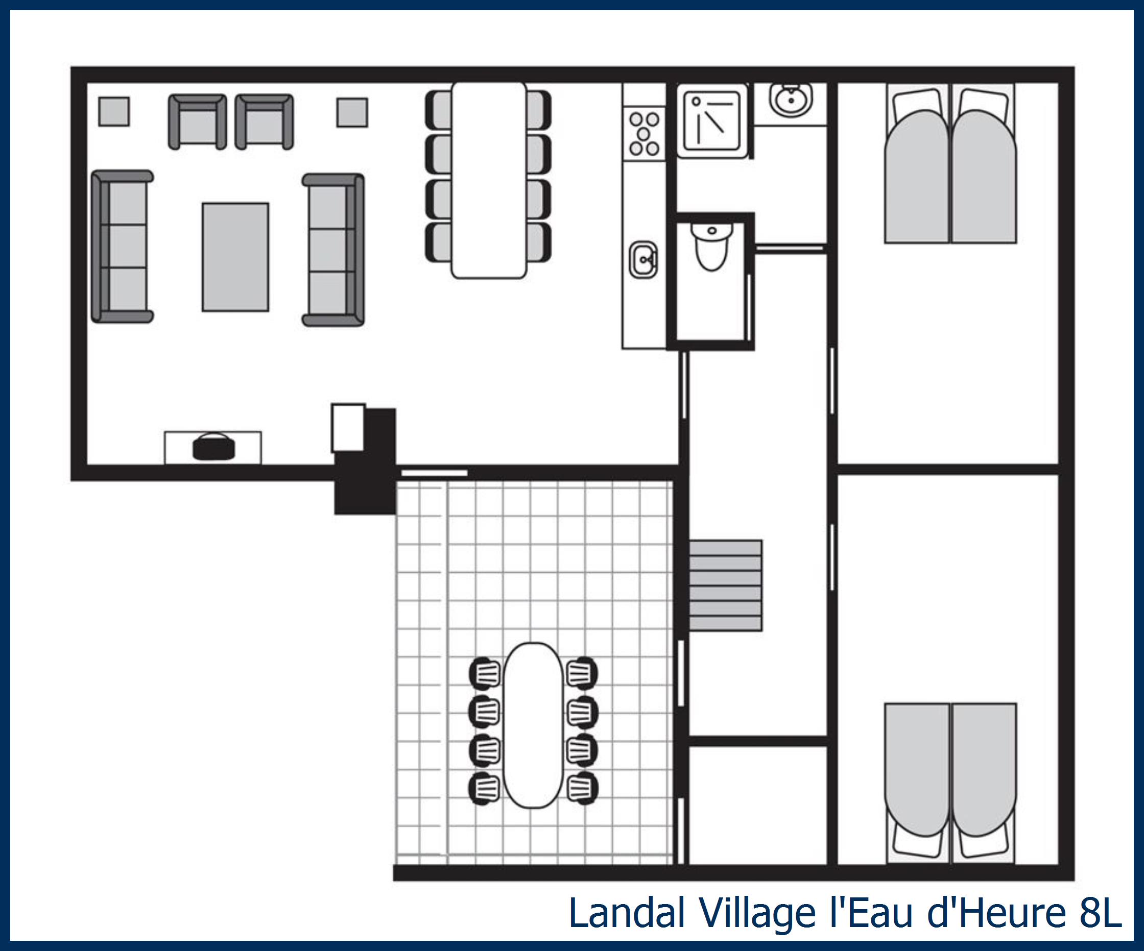 Bungalow 8L à Village l'Eau d'Heure