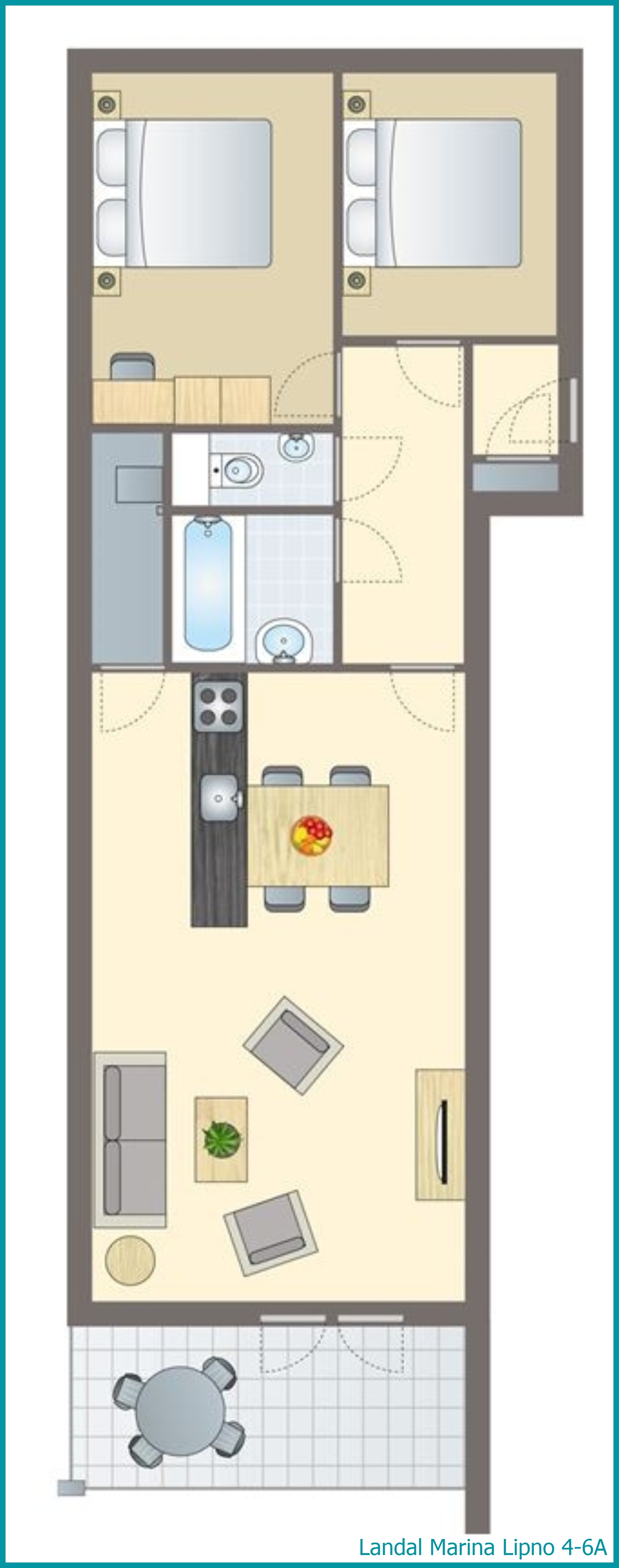4-6-Personen-Ferienwohnung 4-6A in Marina Lipno