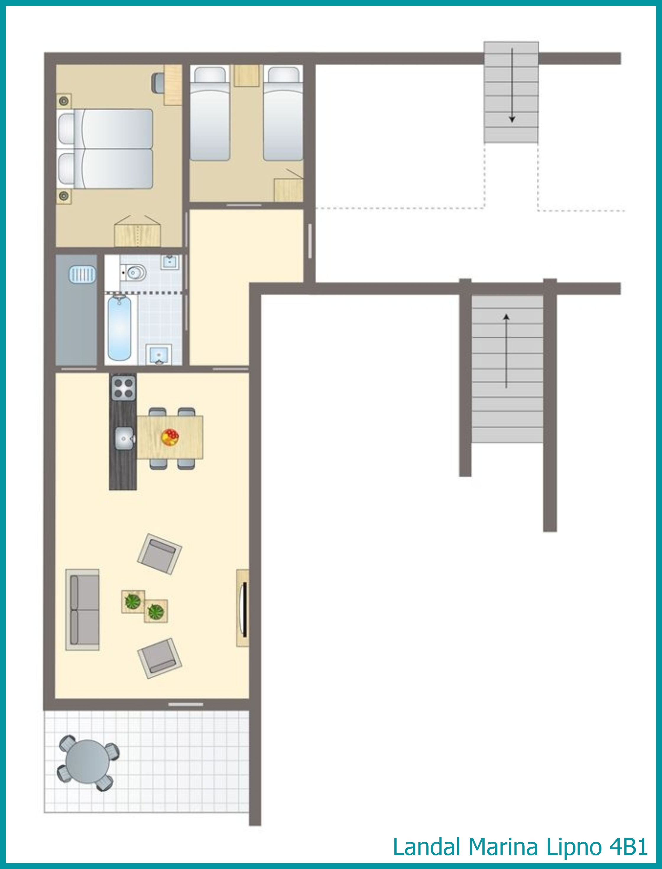 4-Personen-Ferienwohnung 4B1 in Marina Lipno