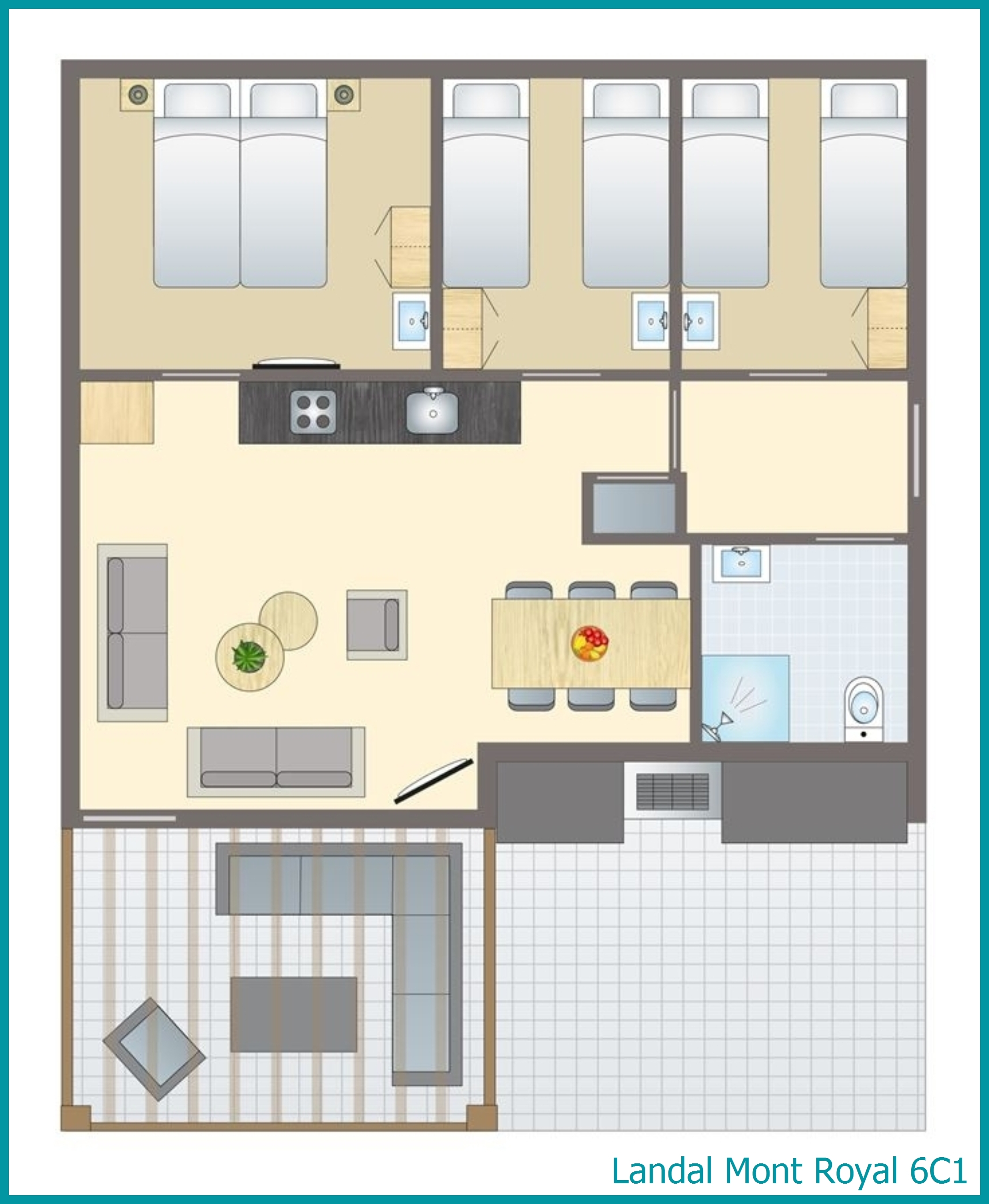6-Personen-Ferienhaus 6C1 in Mont Royal