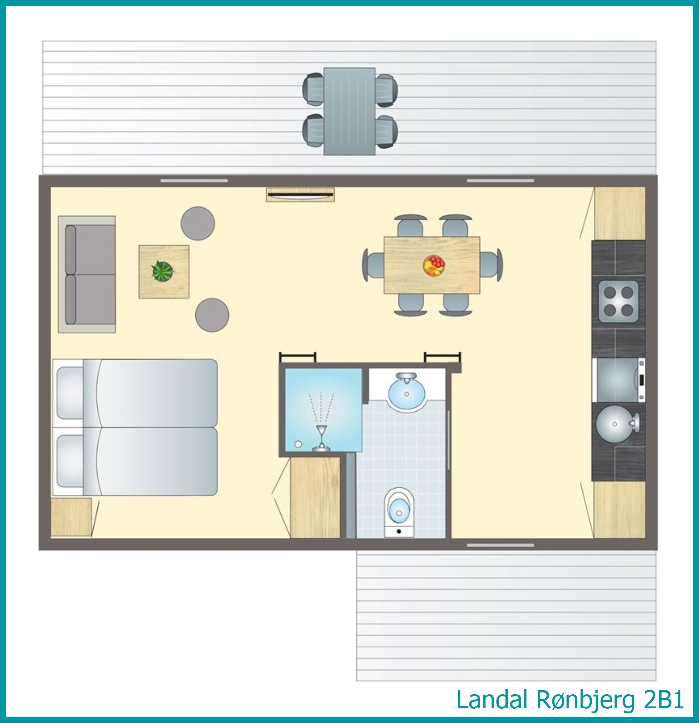2+4-Personen-Ferienhaus 2B1 in Rønbjerg