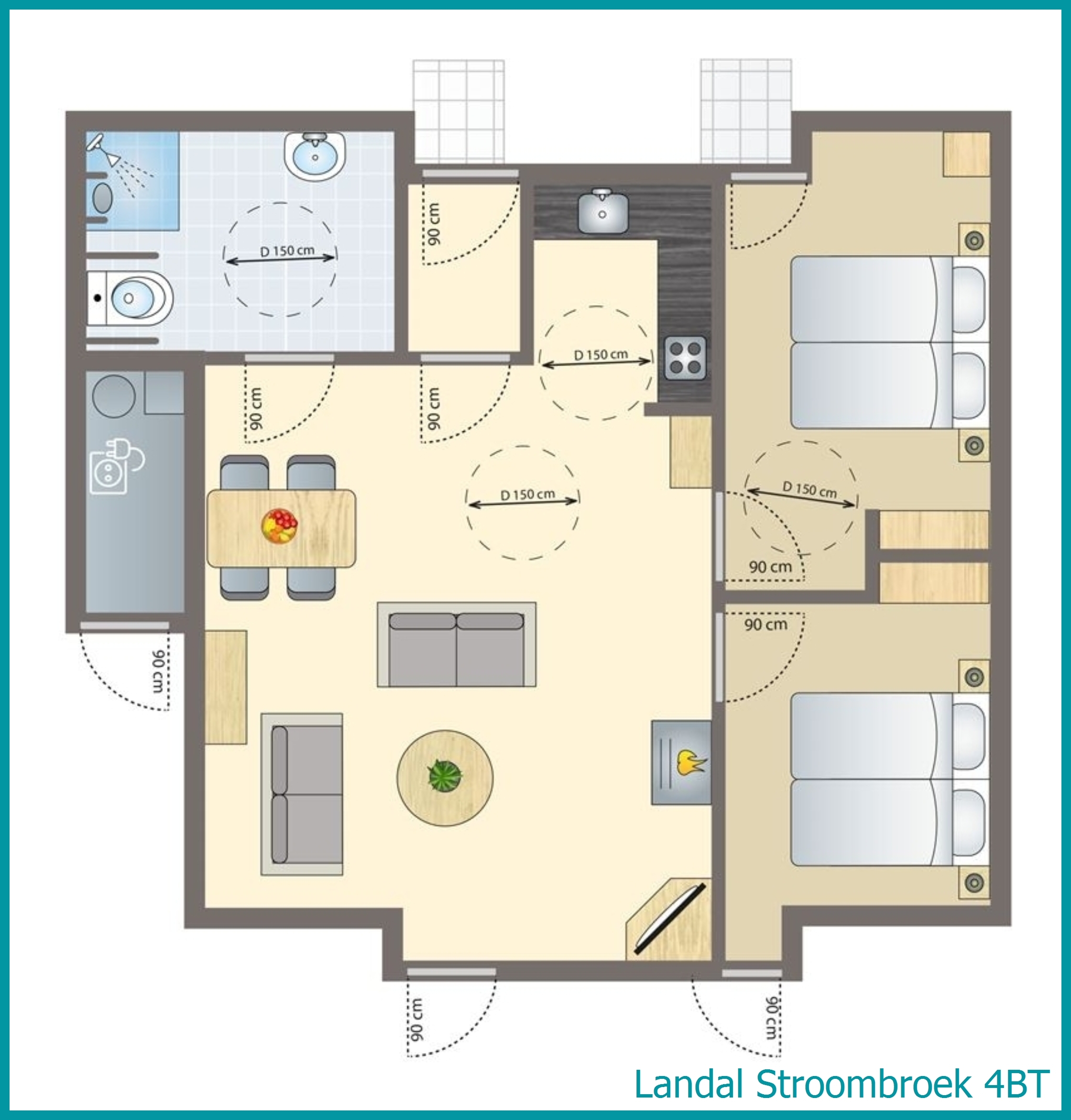 4-Personen-Ferienhaus, Barrierefrei+ 4BT in Stroombroek