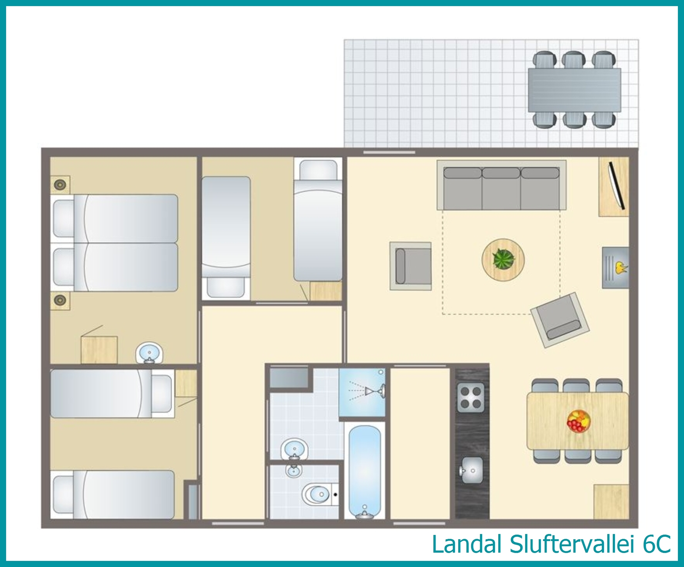 6-Personen-Ferienhaus 6C in Sluftervallei