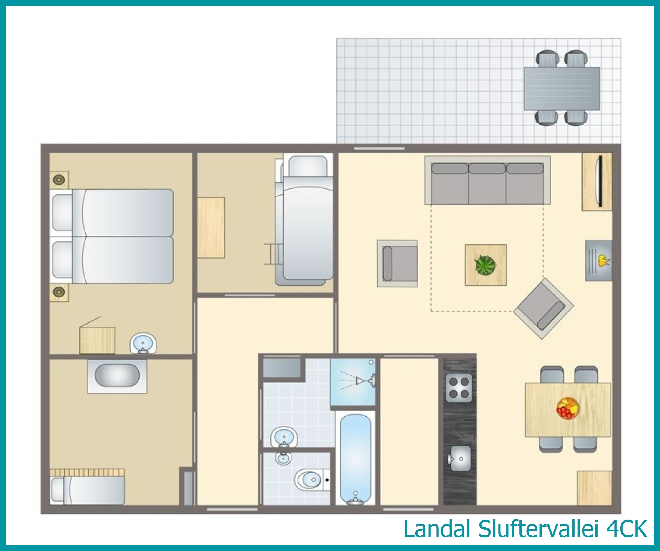 bungalow 4 personnes 4CK à Sluftervallei
