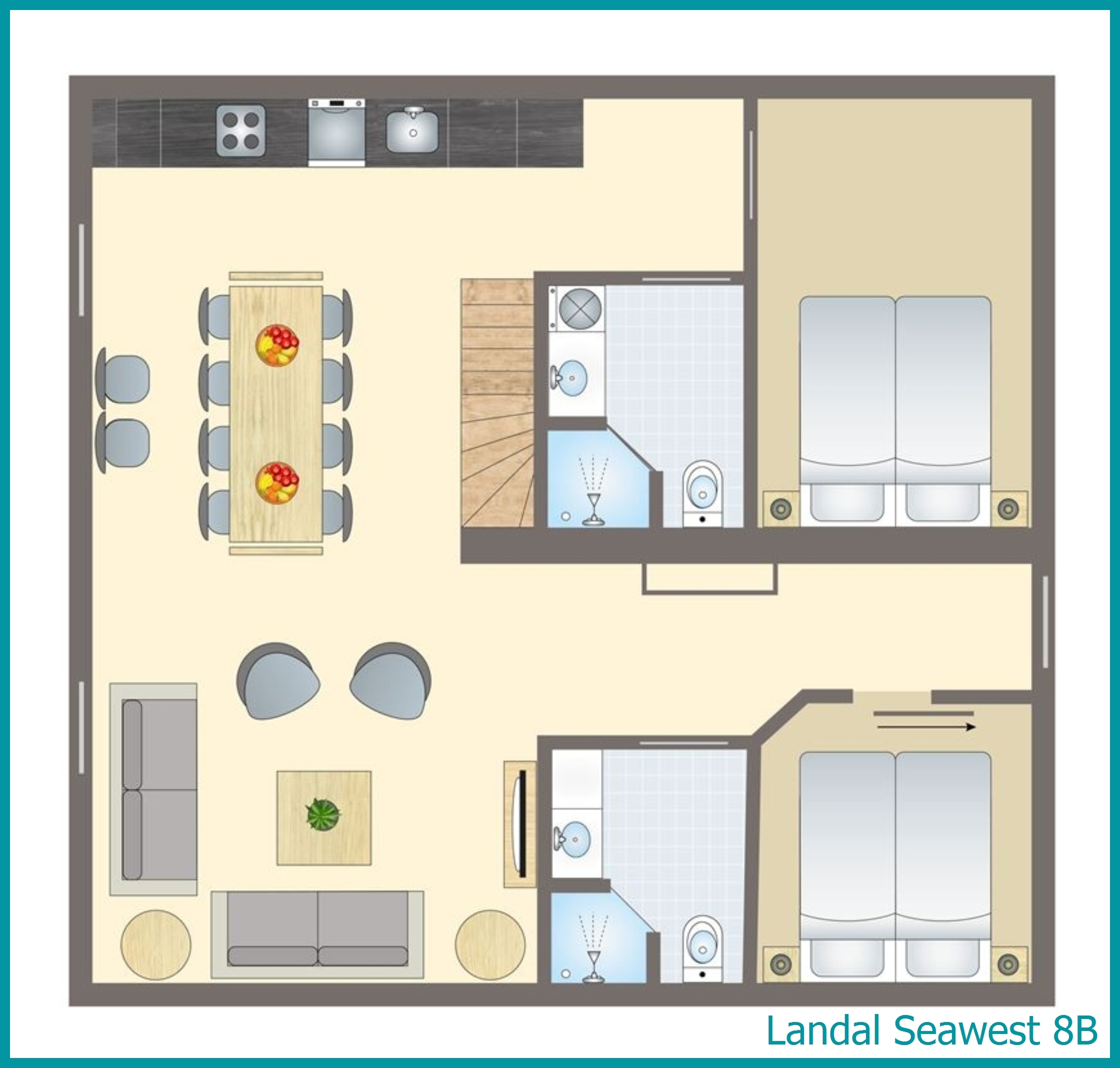 8-Personen-Ferienhaus 8B in Seawest