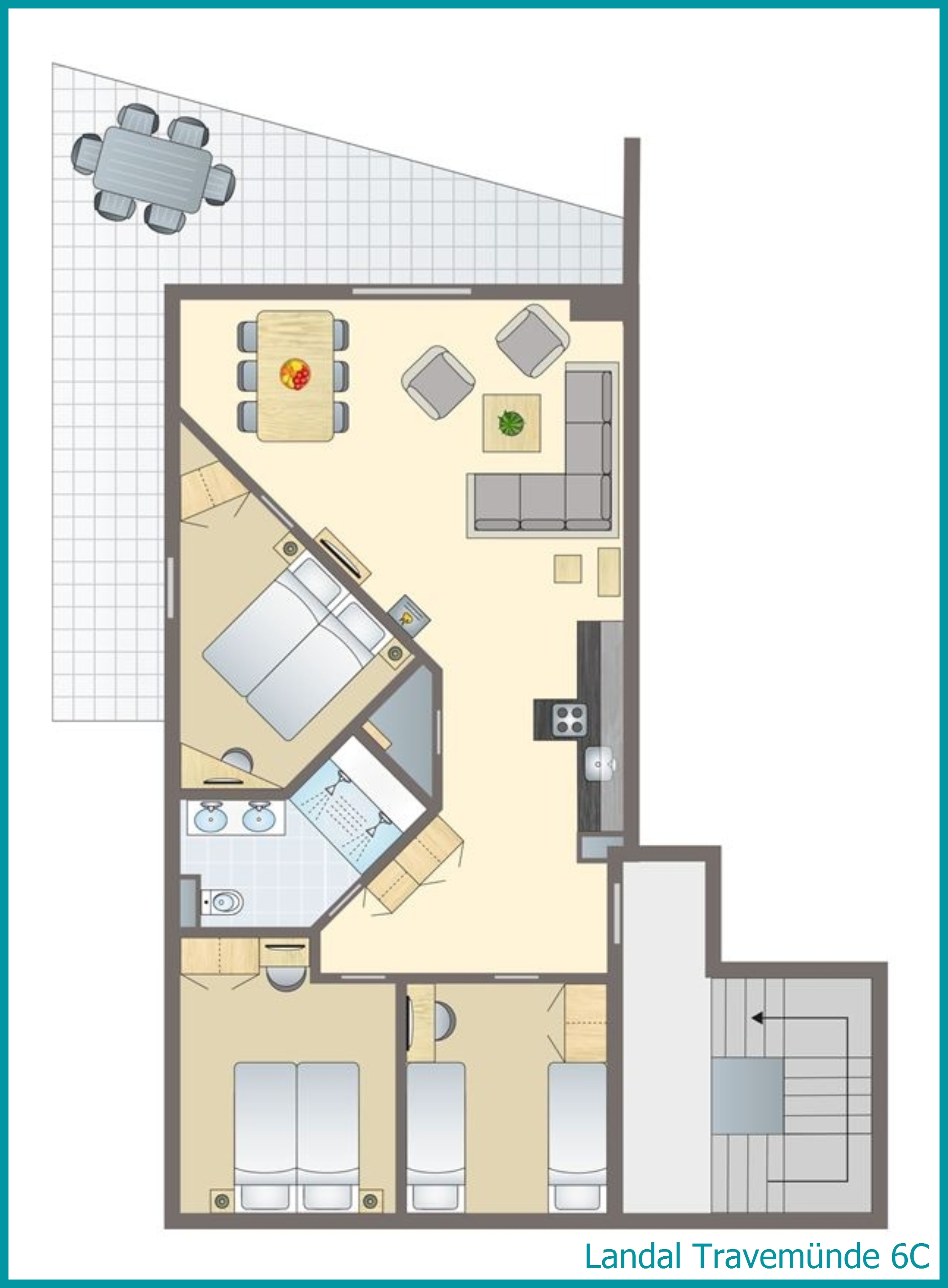 6-Personen-Ferienwohnung 6C in Travemünde