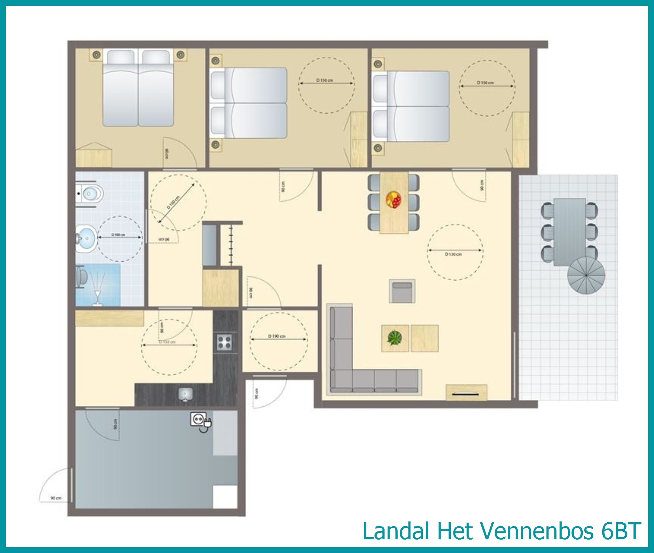 6-Personen-Ferienhaus 6BT in Het Vennenbos