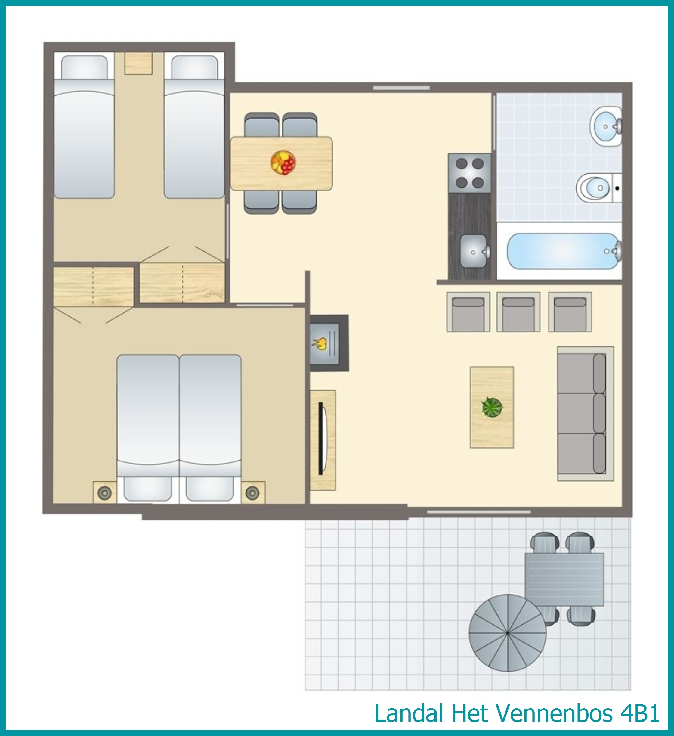 bungalow 4 personnes 4B1 à Het Vennenbos