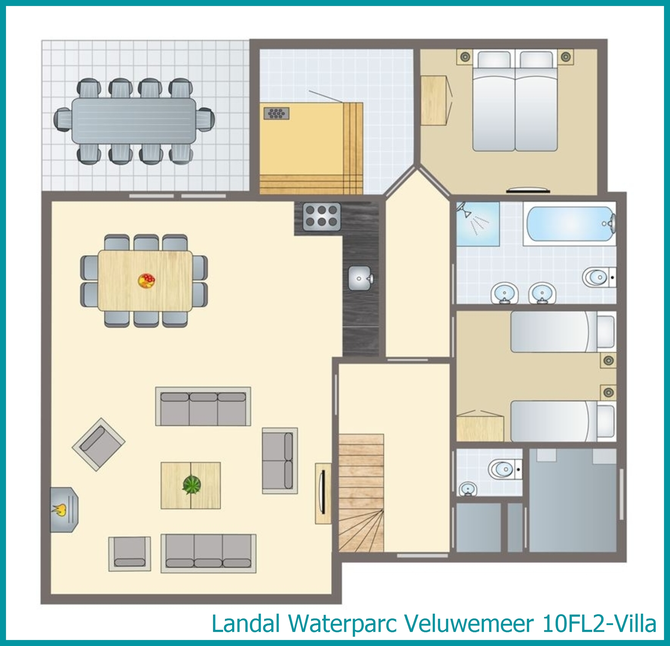 10-Personen-Ferienhaus 10FL2-Villa in Waterparc Veluwemeer