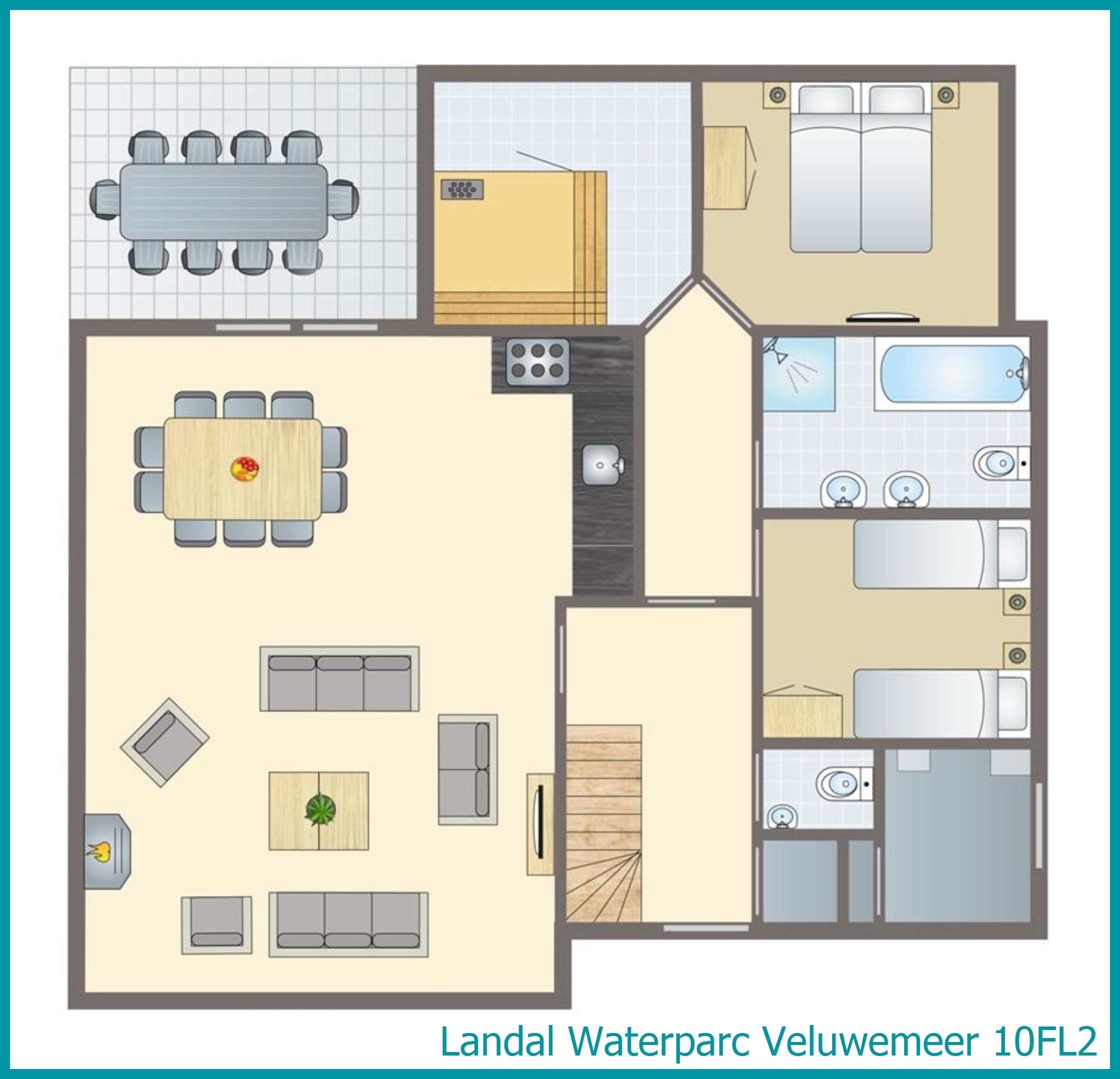 10-Personen-Ferienhaus 10FL2 in Waterparc Veluwemeer