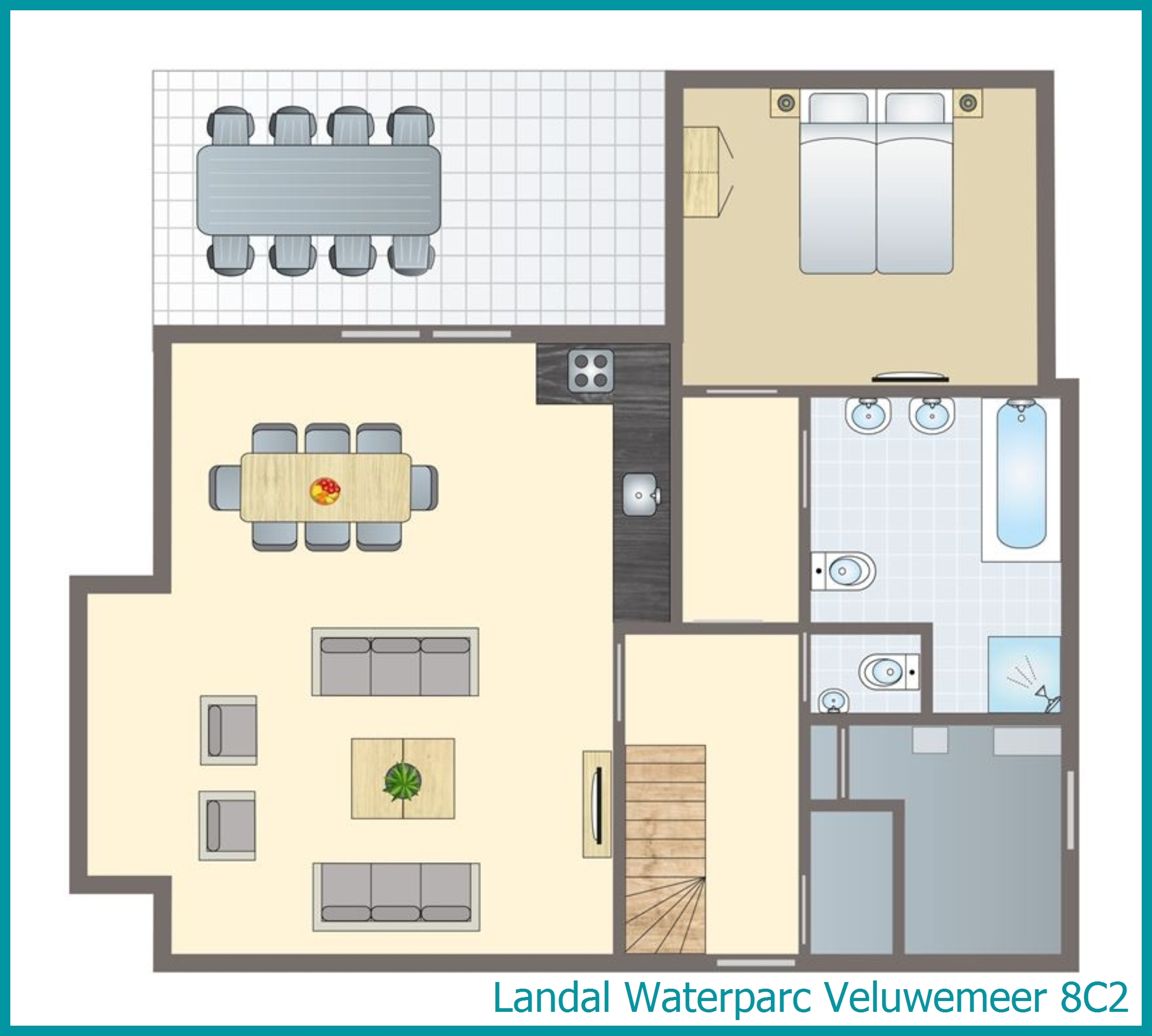 8-Personen-Villa 8C2 in Waterparc Veluwemeer