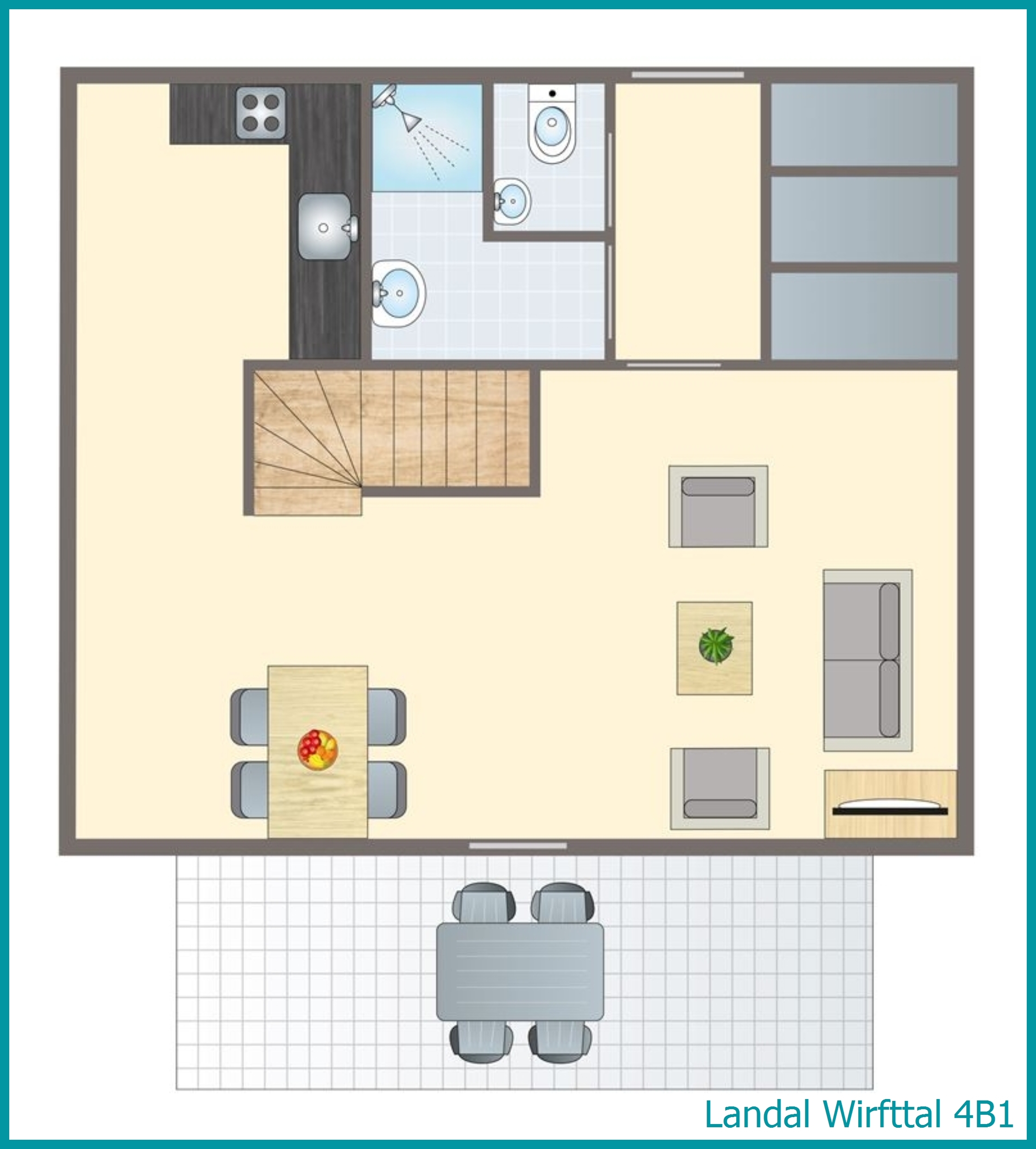 4-Personen-Ferienhaus 4B1 in Wirfttal