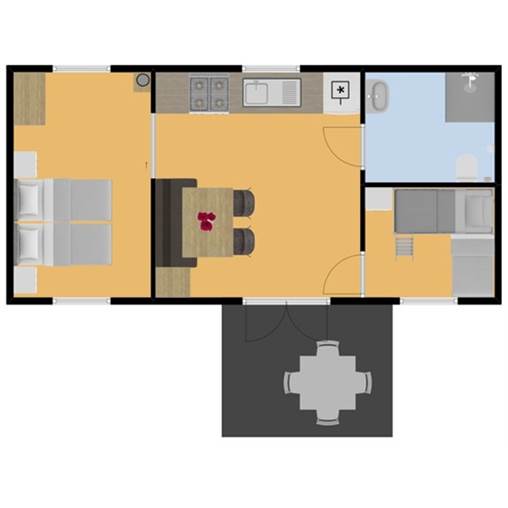 Caravane Mobil home accessible aux personnes handicapées Sardine - 4LFR à La Ferme du Latois