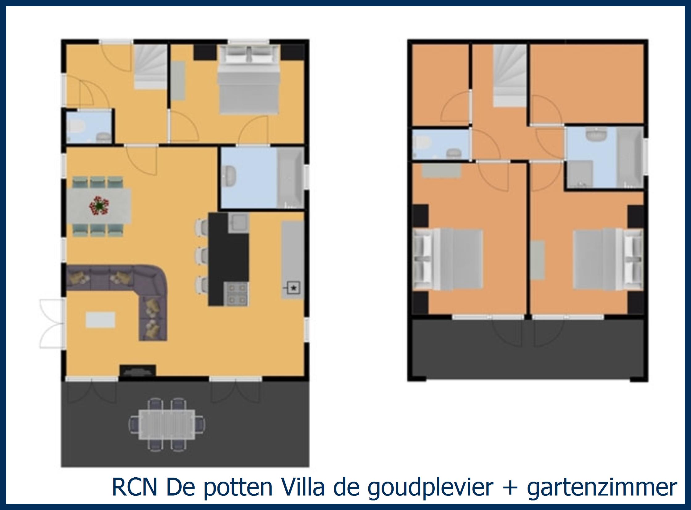 Ferienhaus Villa de goudplevier + gartenzimmer in De Potten
