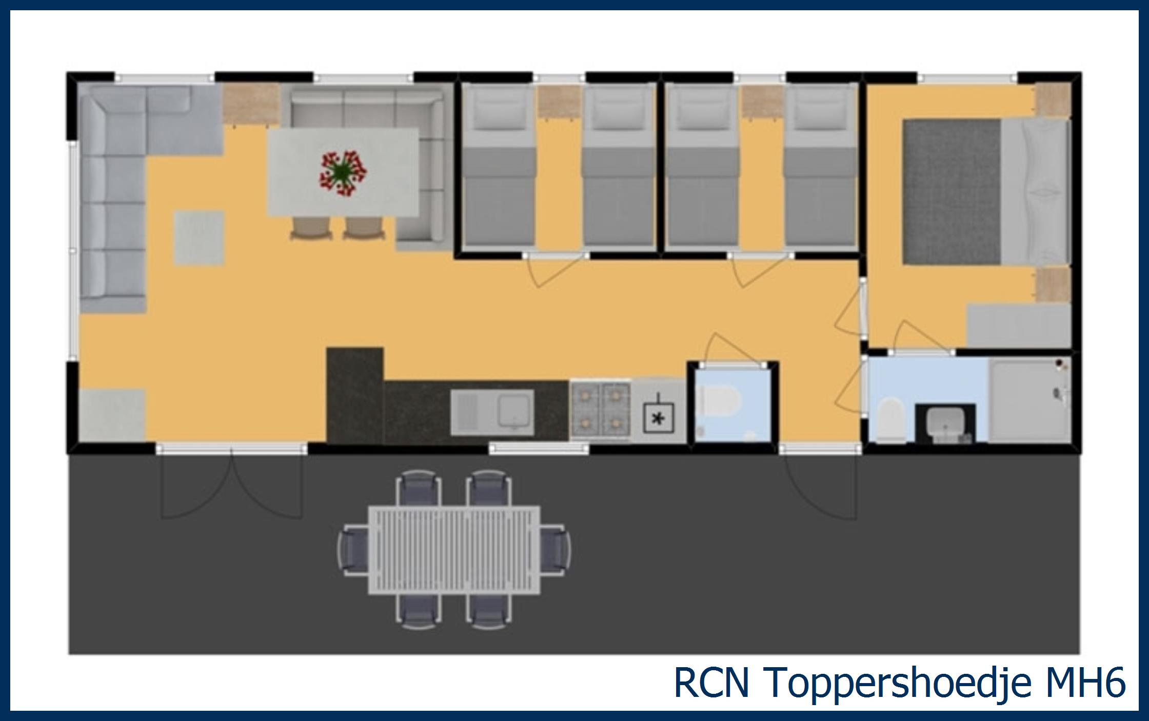 Mobilheim noordzee MH6 in Toppershoedje