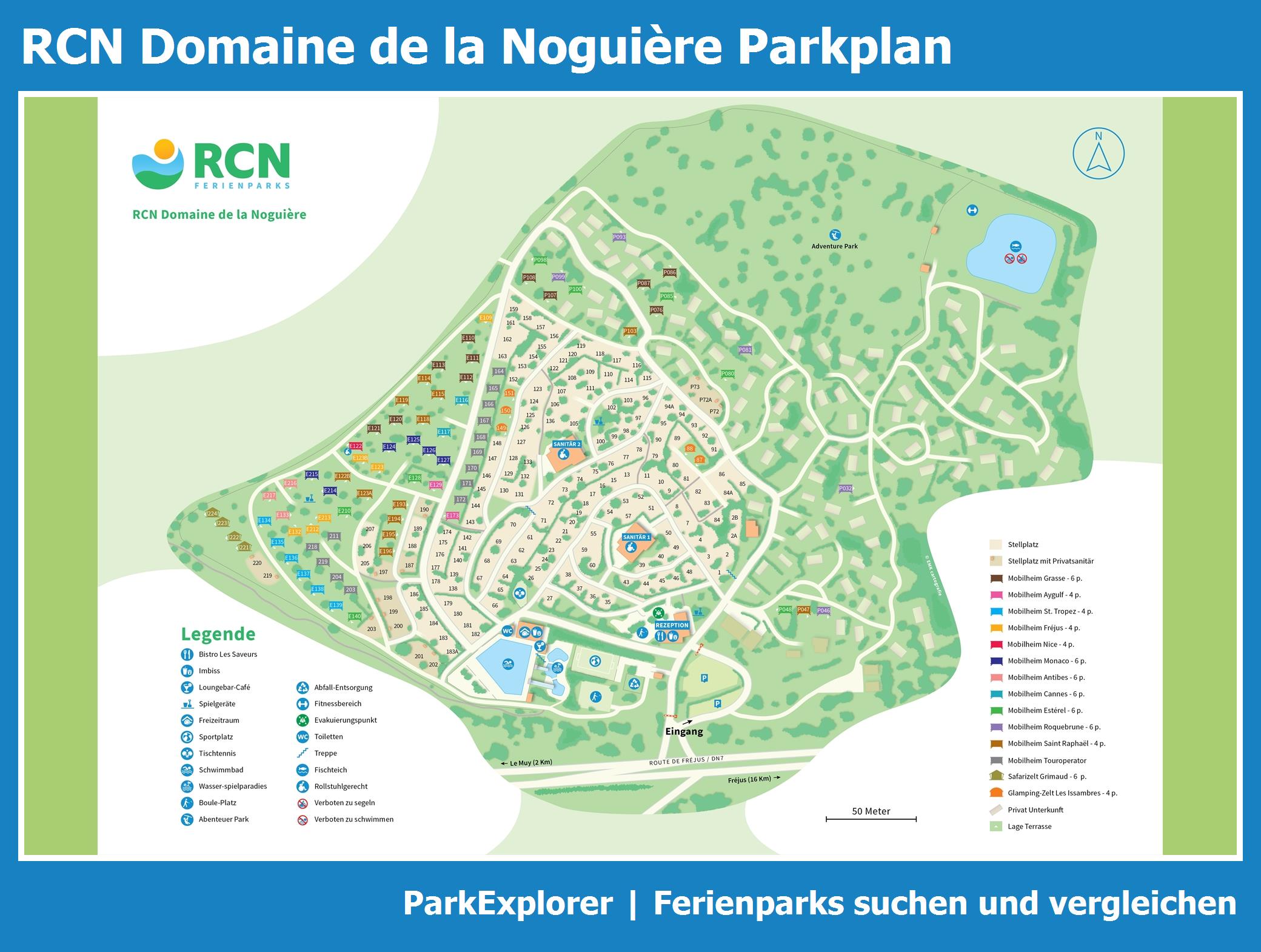 Karte und Lageplan RCN Domaine de la Noguière