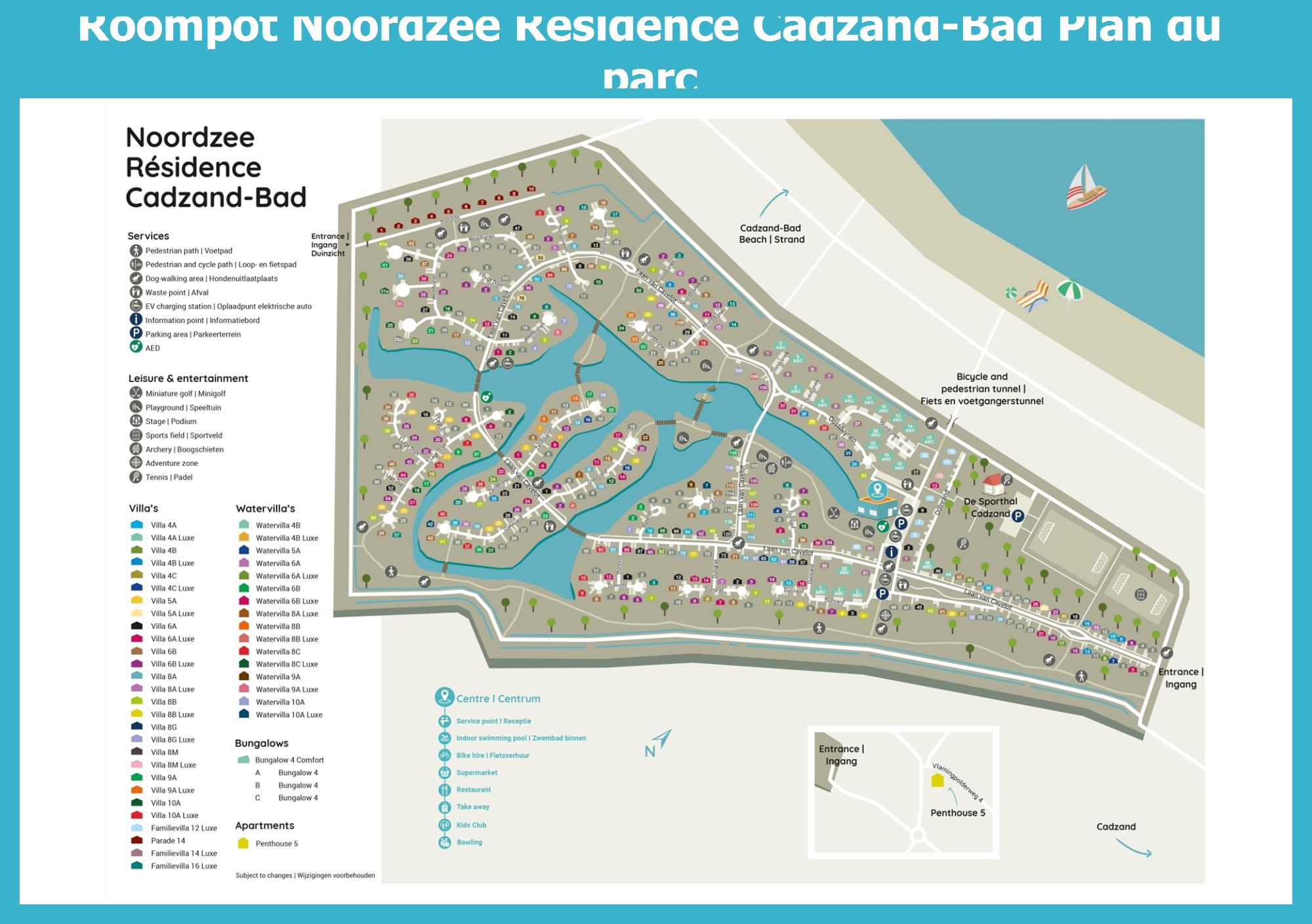 Plan Roompot Noordzee Résidence Cadzand-Bad