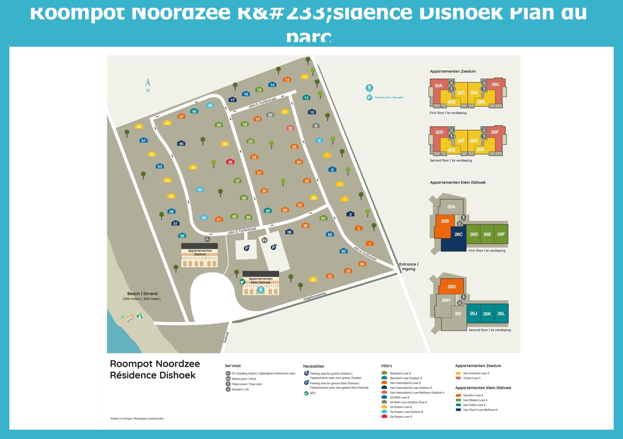 Plan Roompot Noordzee Résidence Dishoek