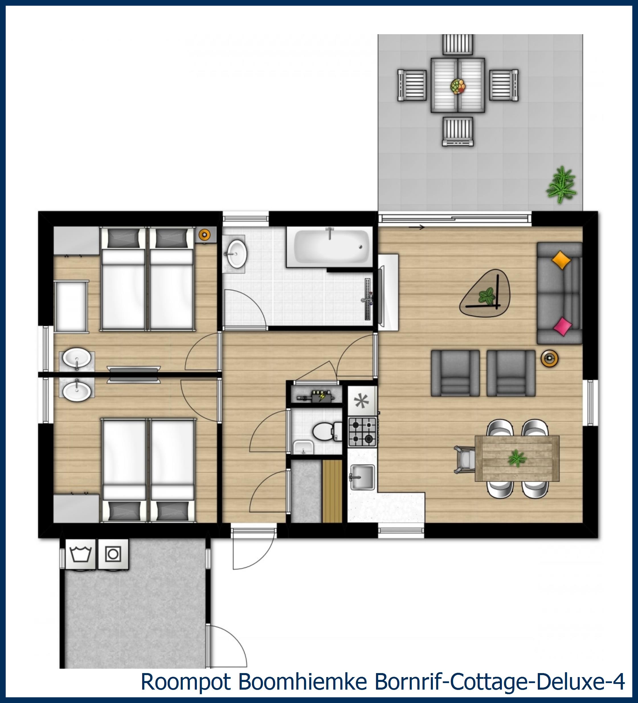 Bungalow Bornrif--Deluxe-4 in Boomhiemke