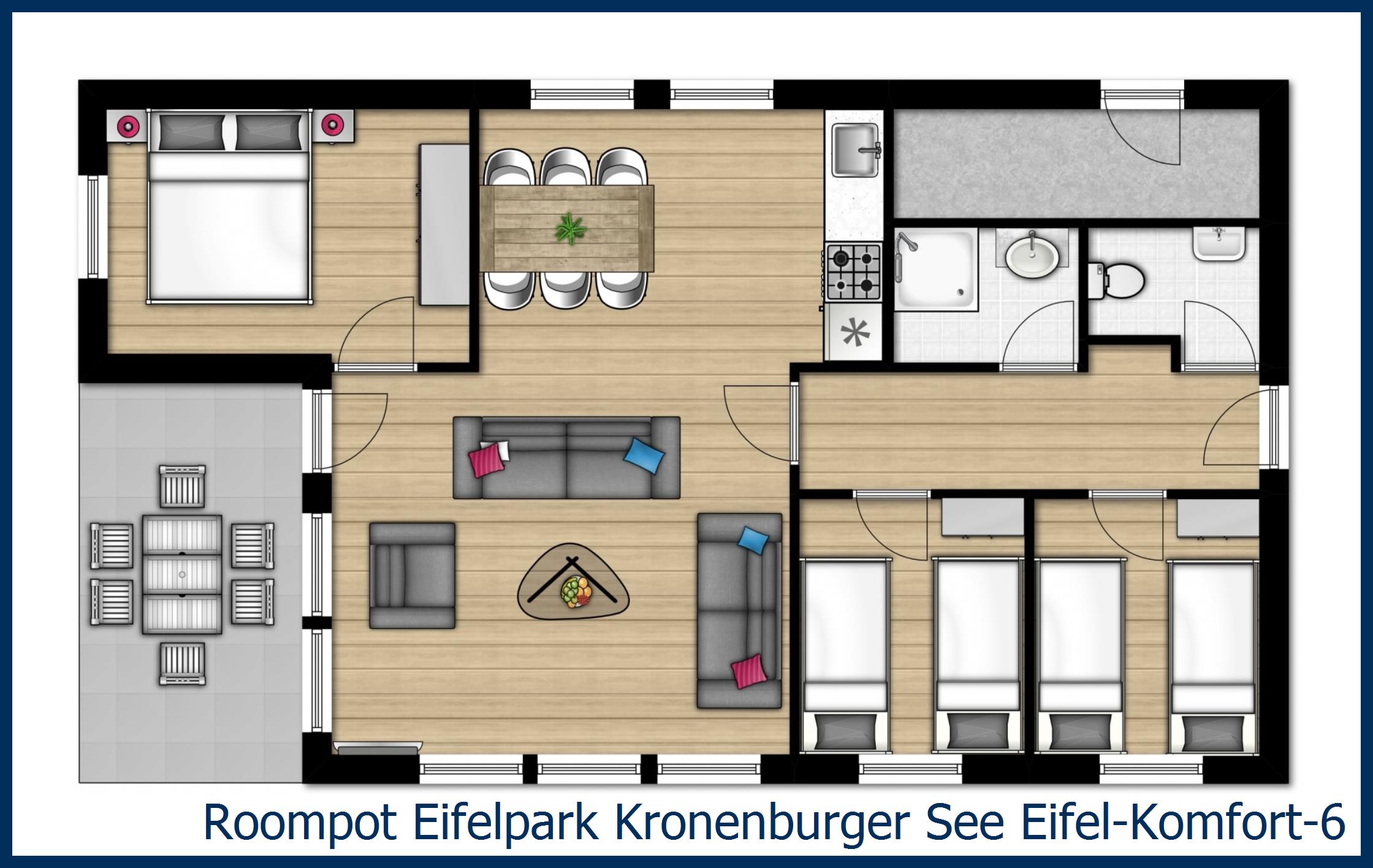Bungalow Eifel-Komfort-6 in Eifelpark Kronenburger See