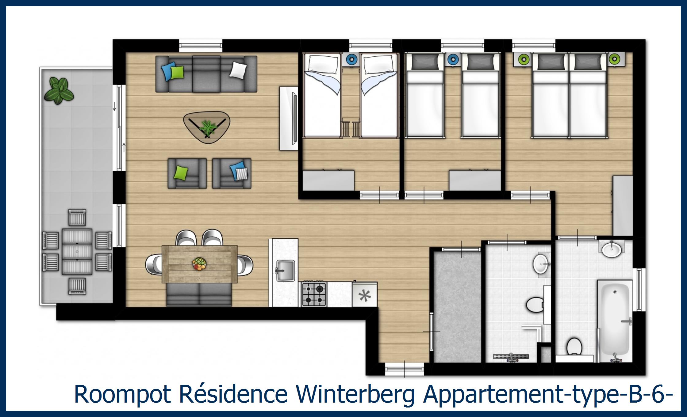 Appartement type-B-6-8-persoons in Résidence Winterberg