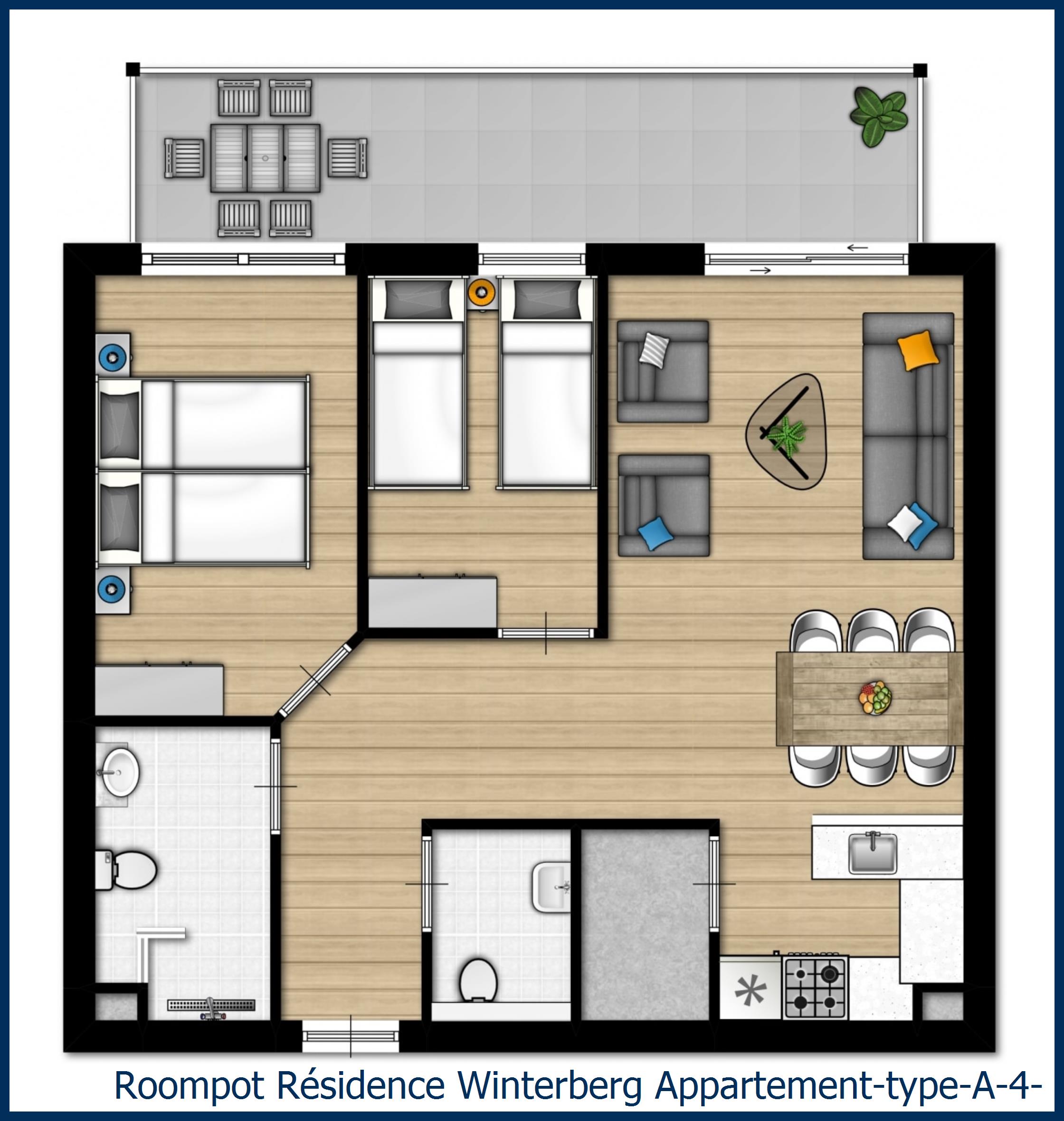 Appartement type-A-4-6-persoons à Résidence Winterberg